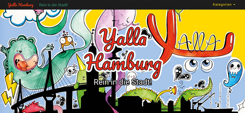 Auf yallahamburg.de finden sich kurze Videos über Angebote für Geflüchtete, Screenshot: yallahamburg.de